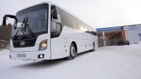 Два автобуса, приобретенных АТП, отправились сегодня в свой первый рейс из Зеленогорска в Красноярск