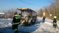 Пожарные назвали причину возгорания автобуса